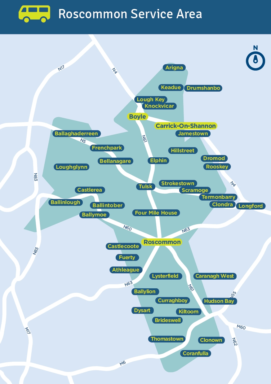 Map of Local Link service area in County Roscommon